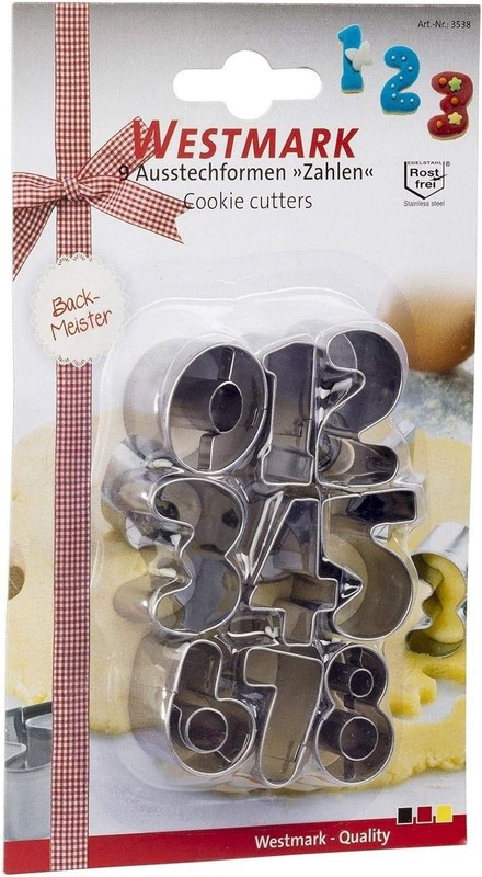 Westmark Set Of 9 Cookie Cutters, Numbers 0 To 9, Stainless Steel, Silver, 35382 gallery