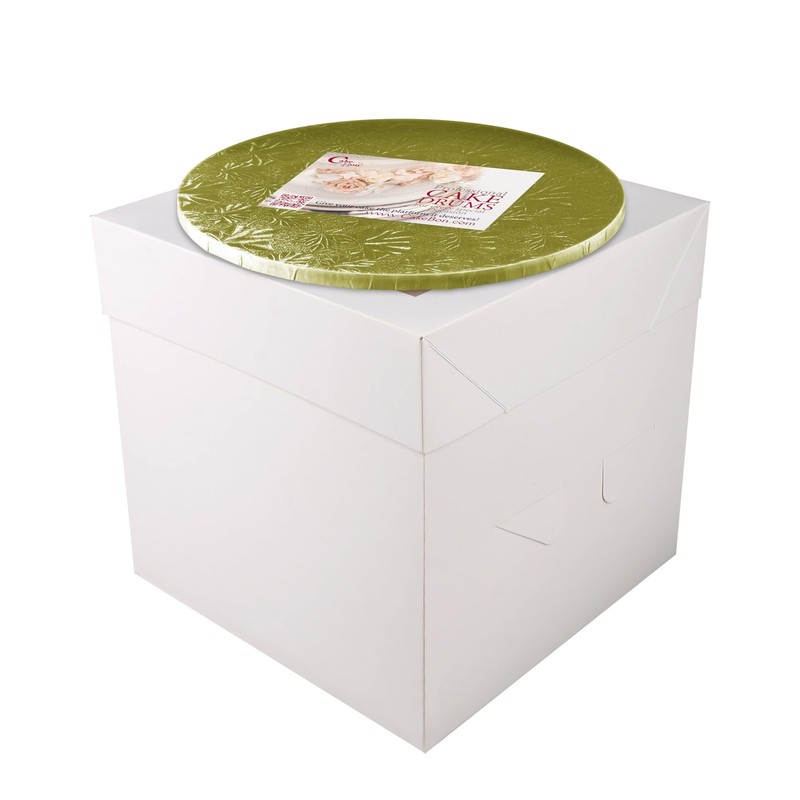1 PCS Cake Boxes Boards 12 Inch Round Drum Gold Box Window Wedding Party