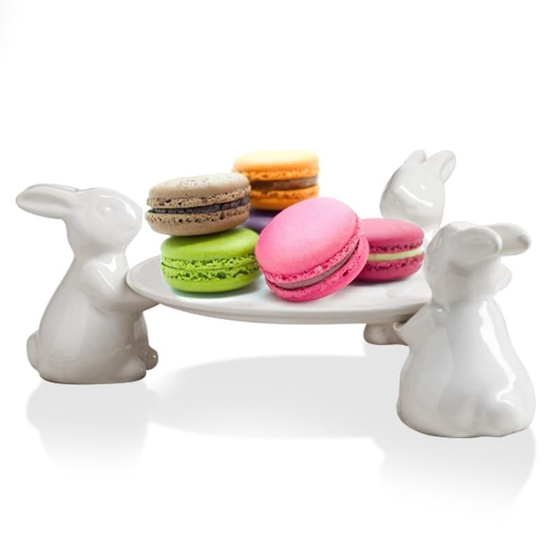 Easter Decor Bunny Cake Stand, Ceramic Rabbit Cakecup Stands,Cake Stands for ... gallery