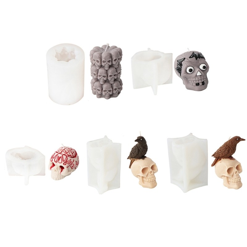 Skull Head Shape Silicone Craft Mold Silicone Material for DIY Hand-Making Lover gallery