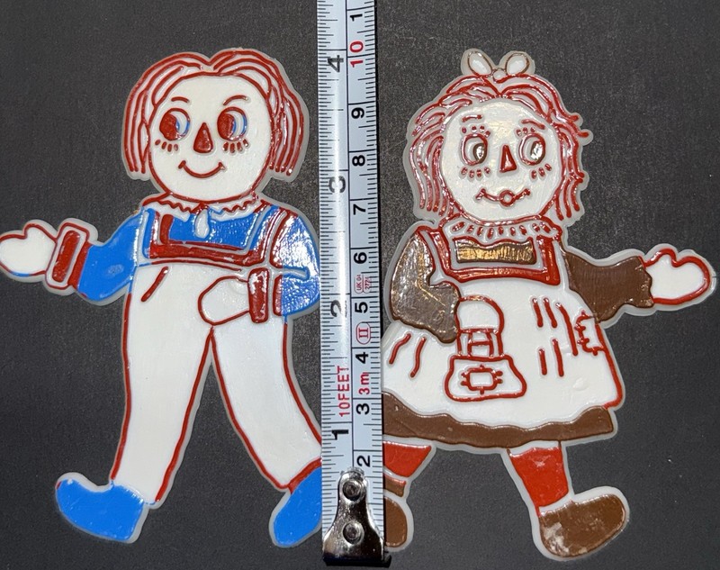 Raggedy Ann & Andy vintage Cake Toppers plastic set of 2 1970's rag dolls gallery