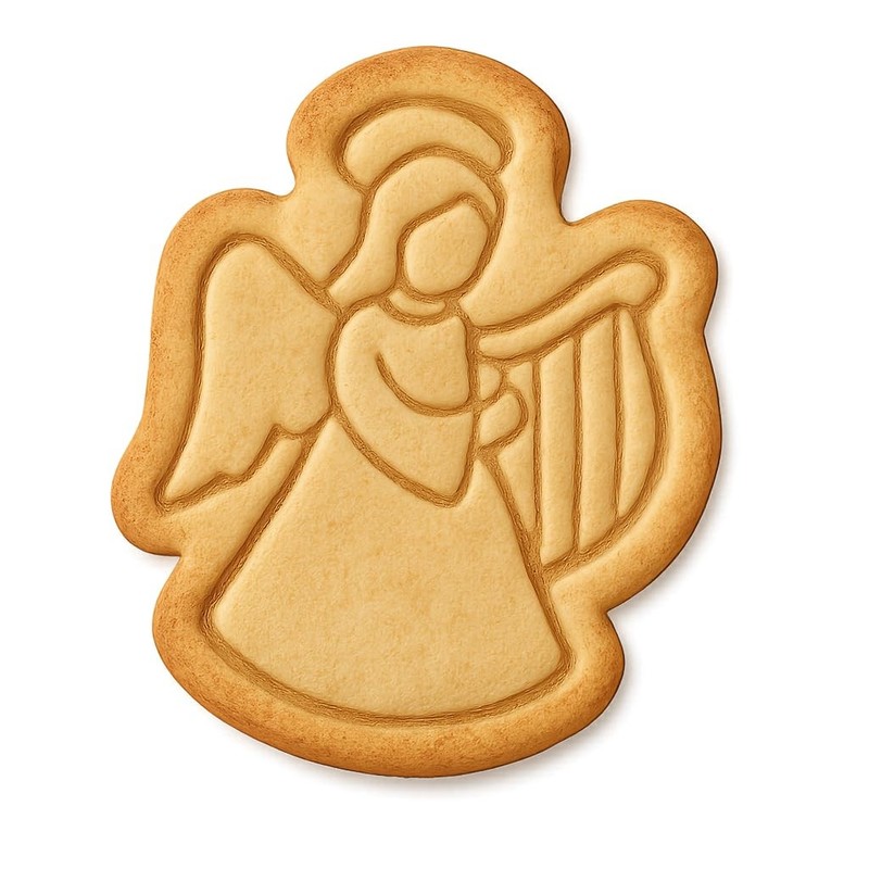 Bell’s Angels with Harp Melody Cookie Cutter & Stamp, Fondant & Clay – 4×3.3