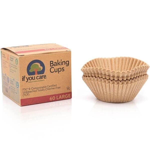 2 If You Care Baking Cups~FSC & Compostable~Unbleached~Chlorine-Free~120 Large gallery