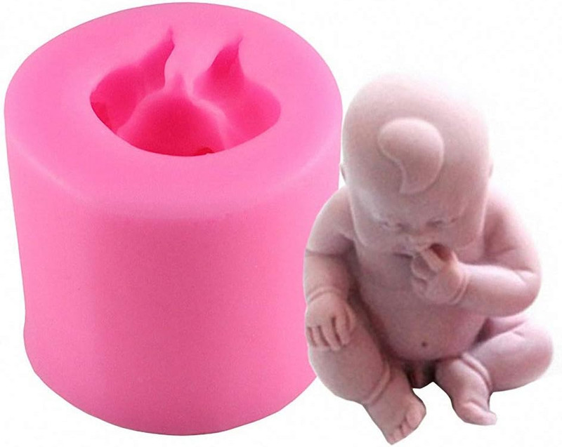 4Pcs/Set 3D Cute Newborn Sleeping Baby Silicone Molds for Fondant Chocolate Cand gallery