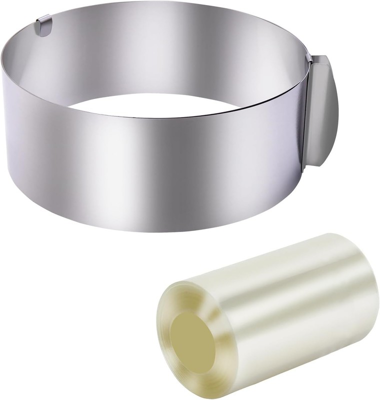 Cake Ring Mold Set, 6-12 Inch Adjustable Mousse Mould with Cake Collar for
