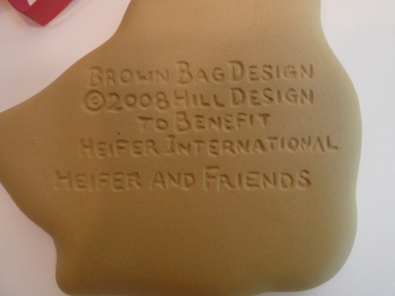NWT Brown Bag cookie press Heifer Intl. commemorative mold Cow, Sheep, chicken gallery