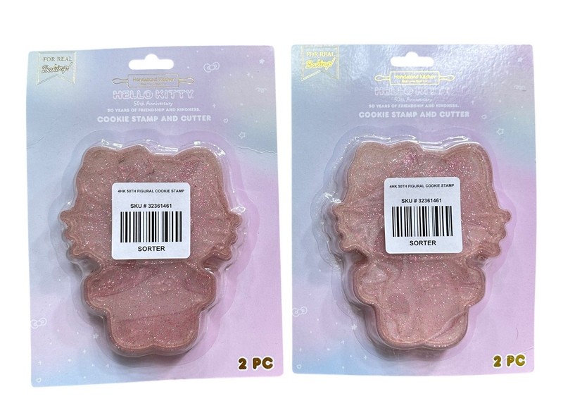 Sanrio Hello Kitty Plastic Cookie Stamp With Cutter NEW BUNDLE OF 2