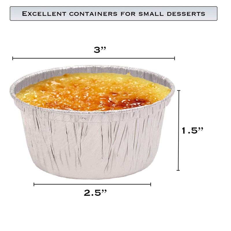 Disposable Ramekins Foil Baking Cups 4 Oz Heavy Duty Aluminum Tin Cups With Supe gallery