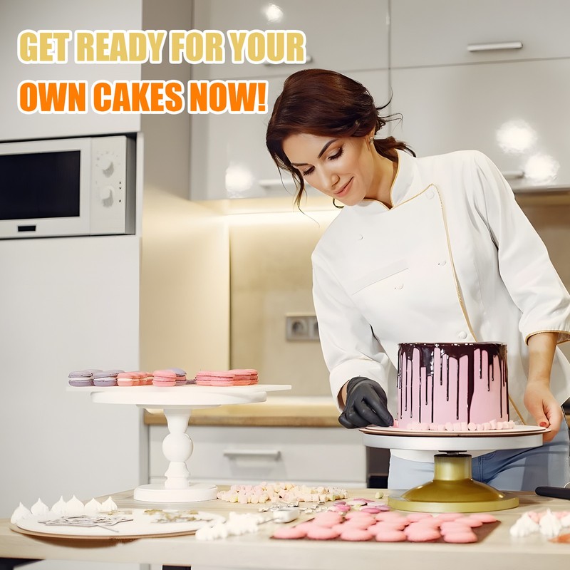 4-12 Inch Automatic Cake Icing Machine 60-320 RPM Electric Turntable 110v gallery