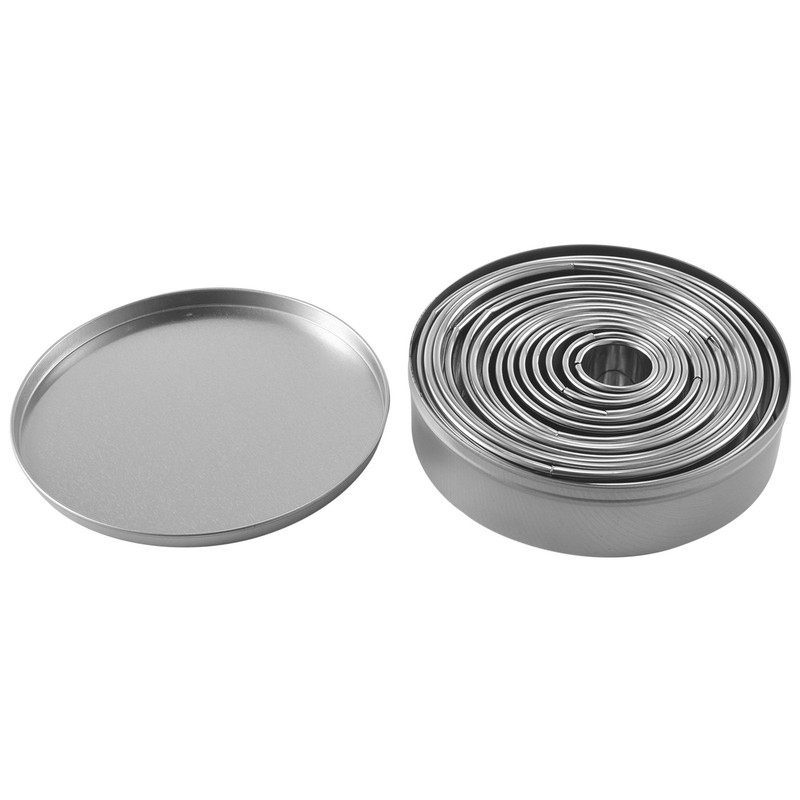 14Pcs/Set Round Cookie Biscuit Set Stainless Steel Mousse Cake Mold5814 gallery