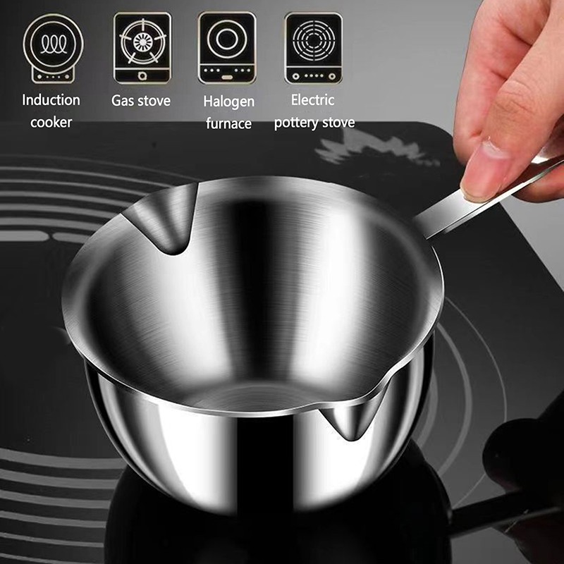 300ML 304 Stainless Steel Oil Splashing Pot Kitchen Oil Pouring Mini Hot Oil Pot gallery