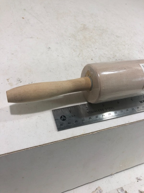 7.75" inch ROUND traditional Rolling Pin with 2 handles OA 16" Hardwood gallery