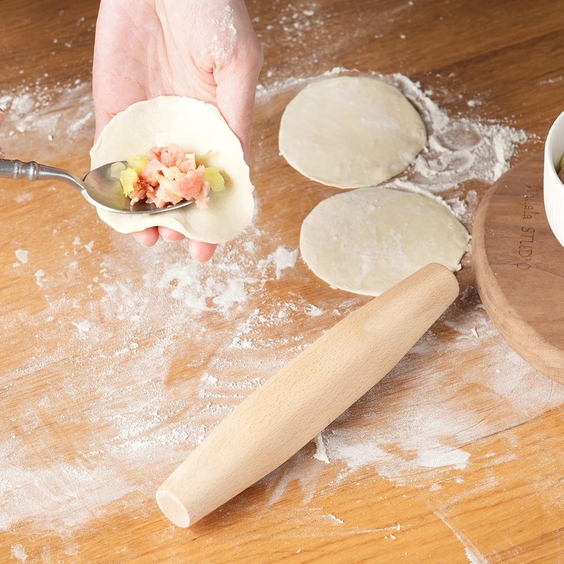 Tapered Beech Wood French Rolling Pin for Baking Pastry Pizza Dough Pie Crust gallery