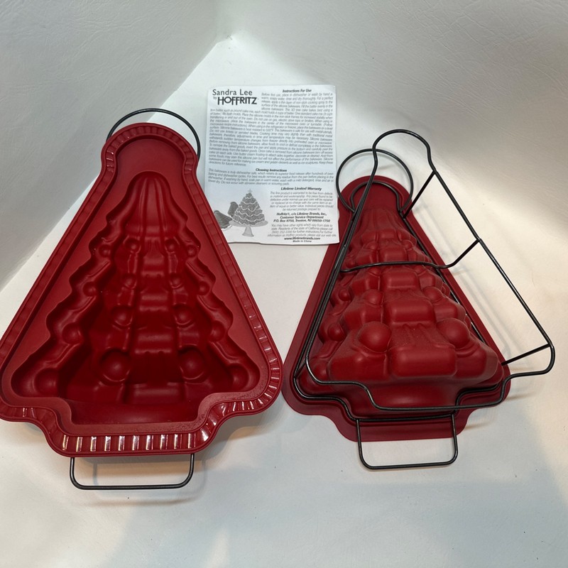 Hoffritz Christmas Tree Sandra Lee-2 Sided Cake or Candy Mold & Support Frame
