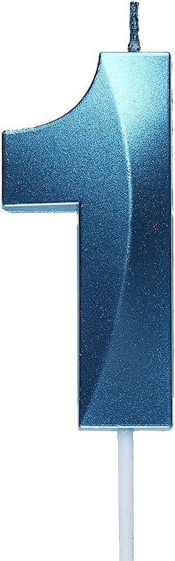 2.76 inch Blue 1 Birthday Candles,3D Number 1st Cake Topper for Birthday