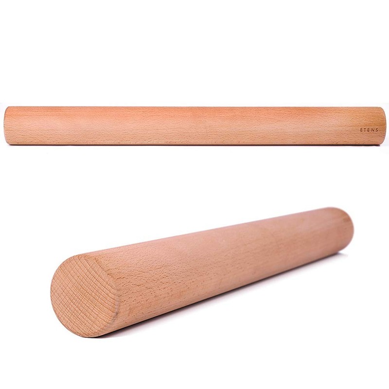 Etens Rolling Pin 17.3Inch, Professional Dowel Wood large, Silver gallery