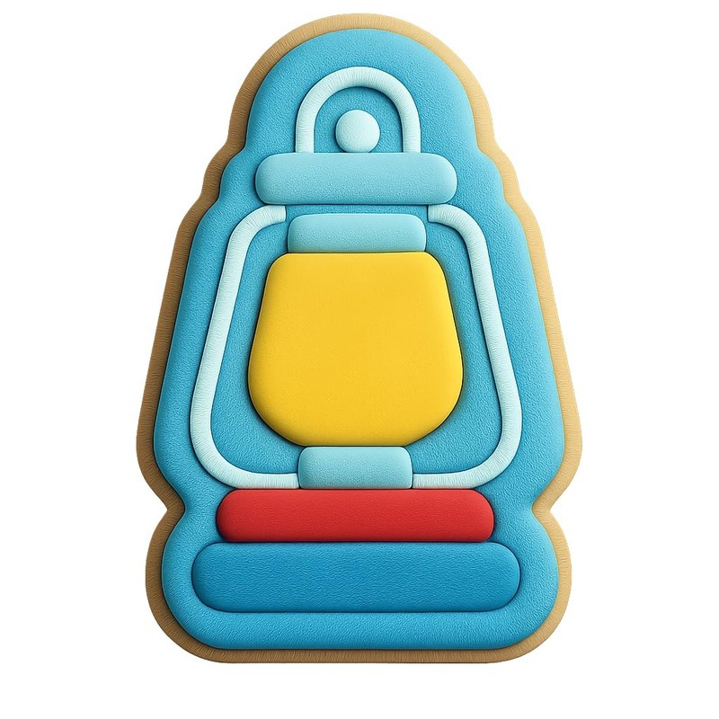 Camping Lantern Cookie Cutter & Stamp, Fondant & Clay – 4×3