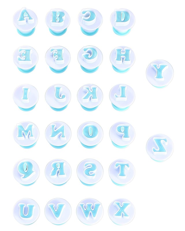 Alphabet Letters, 26pcs Uppercase Letters Fondant Cake Biscuit Mold,Cake Deco…