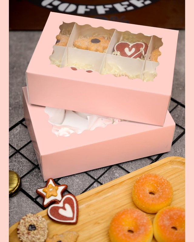 30 Pack Black 6 Cupcake Boxes Window Auto-pop 9x6.1x3.3 Inch Bakery Carrier gallery