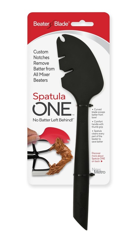 Silicone Spatula ONE Mixer Beater Scraper and Spatula, Black 12-Inch