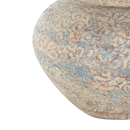 Ceramic Scroll Decorative Vase Antique Style Wide 14" x 13" x 10" Beige gallery