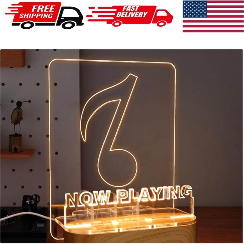 LED Illuminated Vinyl Record Stand – Stylish Wood & Acrylic Display Holder