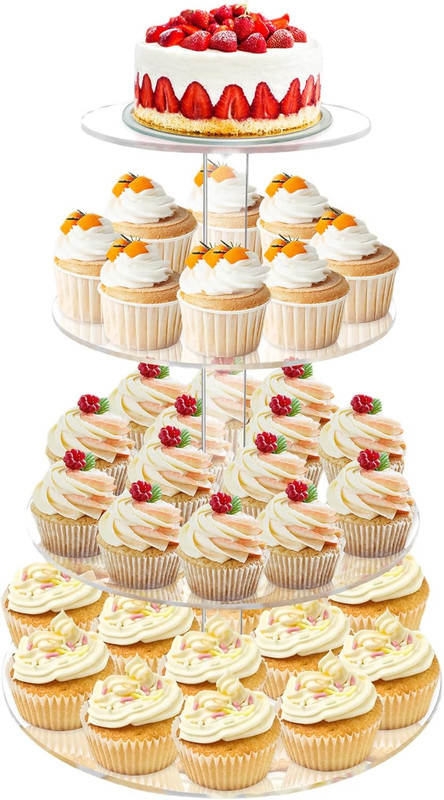 Cupcake Stand, 4 Tier Cupcake Stand for 50 Cupcakes, round Tiered Cupcake Tower, gallery