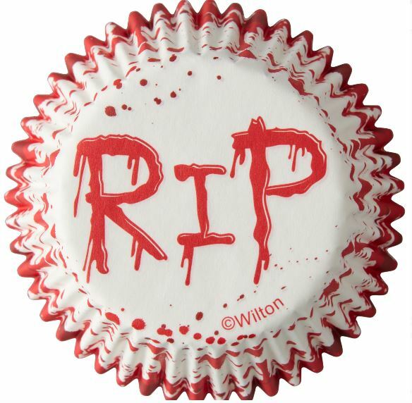 Wilton Halloween RIP Cupcake Baking Cups Kit w Headstone Picks NEW SEALED gallery