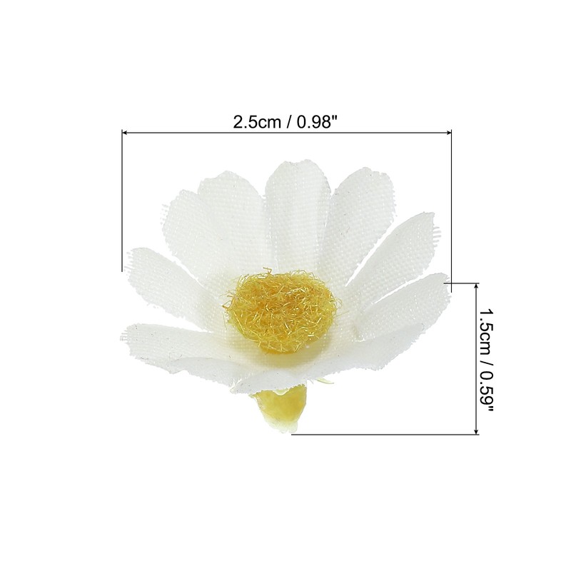 0.98" Artificial Sunflower Flower Heads 50 Pack White gallery