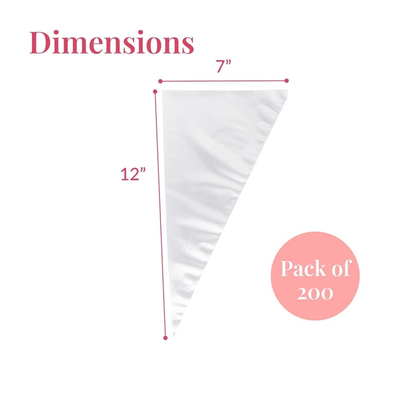 200 Anti-Burst 12" Tipless Icing Piping Bags - Durable Frosting & Decorating Too gallery
