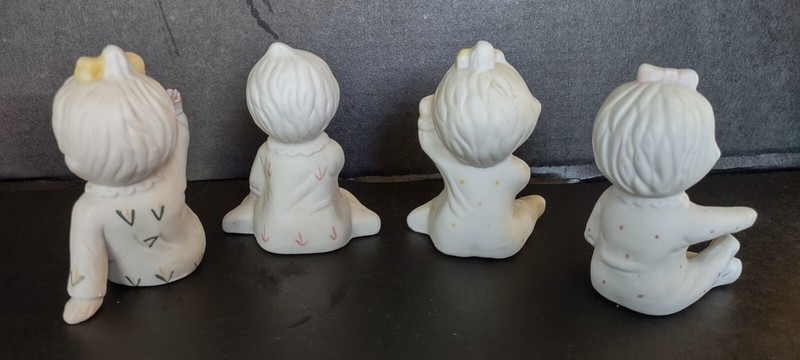 4 Vintage 60s piano babies 2” Miniature Figurines Polka Dots cake decor gallery