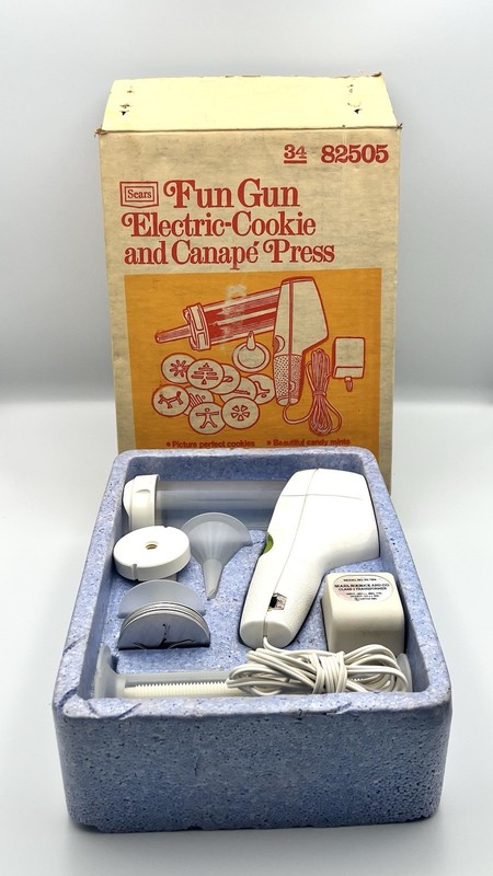 Vtg Sears Fun Gun Electric Cookie Canape Press 82505 Complete Tested! No Booklet