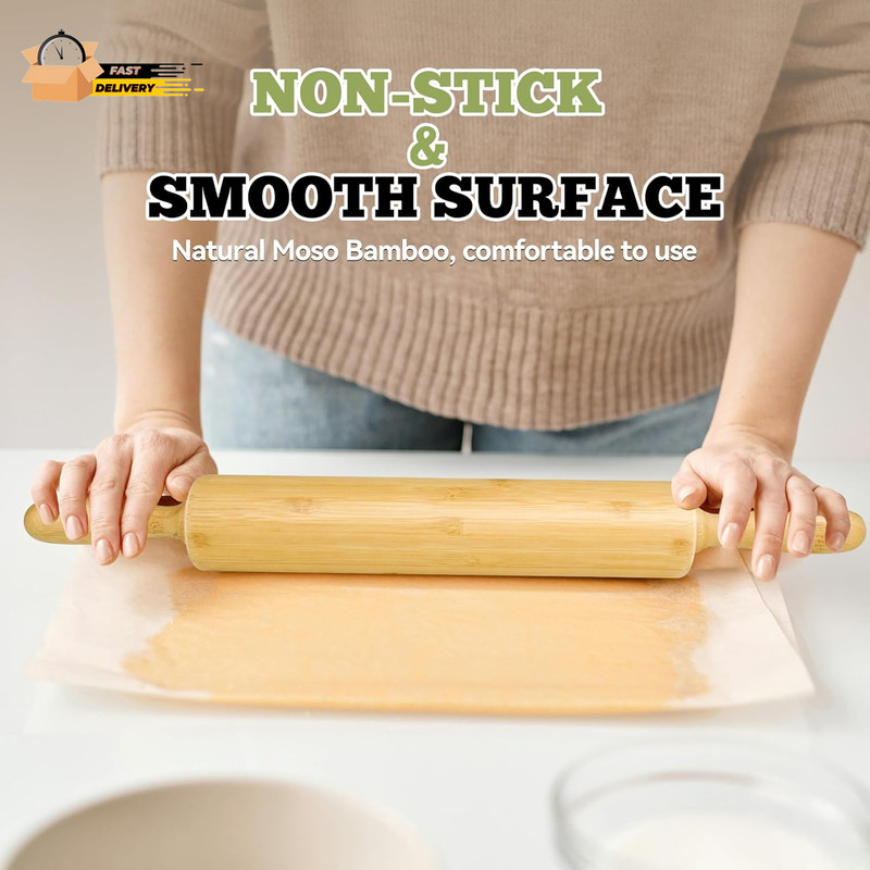 17.5 Inch Wooden Rolling Pin for Baking - Long Dough Roller for All Baking Need gallery