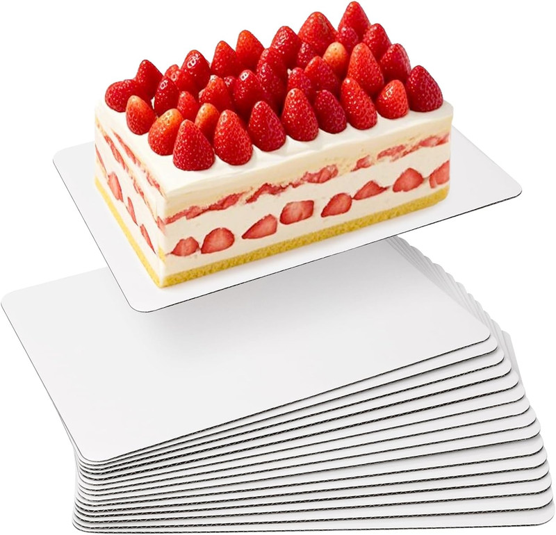 15 Pcs 14” X 10” Rectangle White Cake Boards, Greaseproof Cake Pad, Sturdy Cak