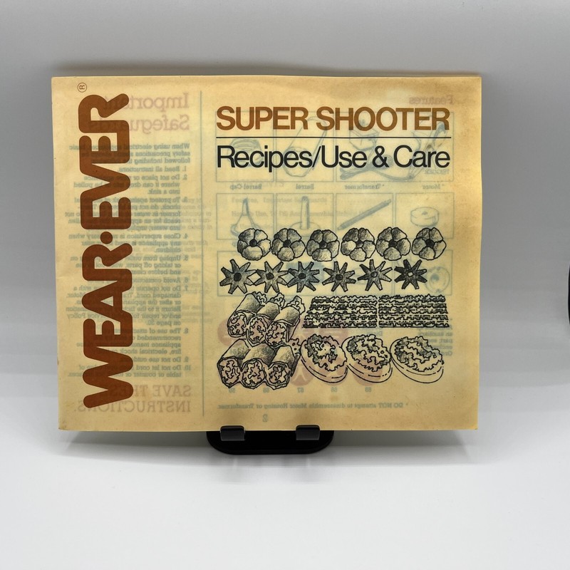 VTG Wear-Ever Super Shooter 70123 Cookie Press Replacement Manual/Recipe Book