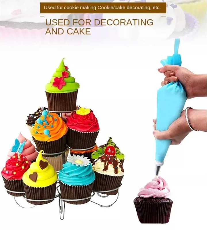 8pc Cake Decorating Kit Piping Bag Icing Tips Set for Cupcake Pastry Baking DIY gallery