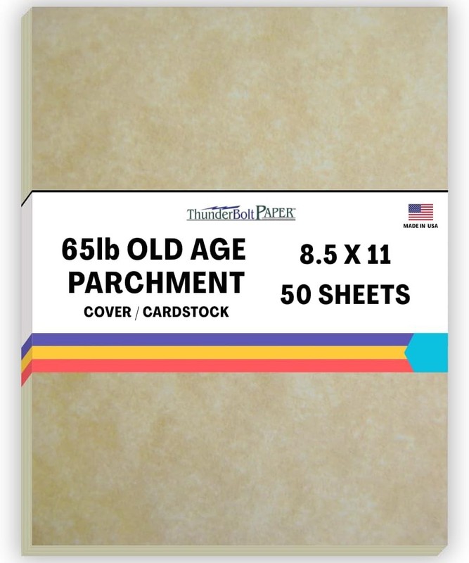 50 Old A Parchment 65lb Cover Paper Sheets Cardsto Weight Colored