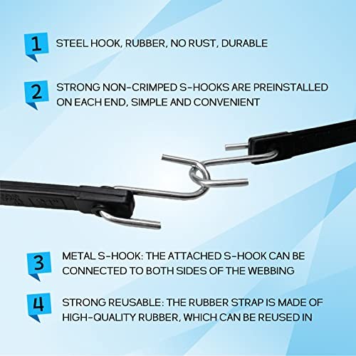 15" Bungee Cords with Hooks with 150% Max Stretch, 100% 15 Inch(pack of 10) gallery