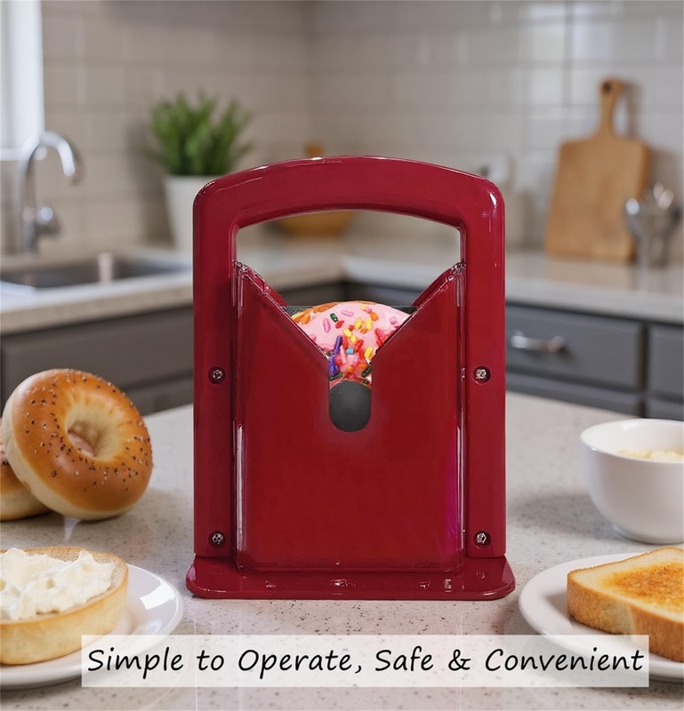 Bagel Slicer, Perfect for Bagels Guillotine Universal Slicer, Bagel Cutter St... gallery
