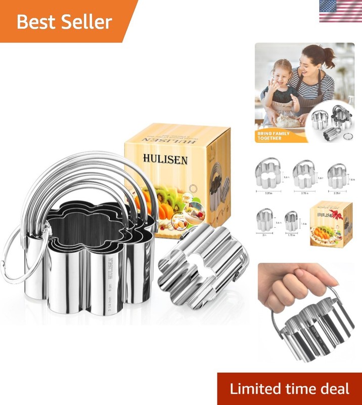 Professional Flower-Shaped Cookie Cutter Set – Gift-Ready with 5 Durable Pieces
