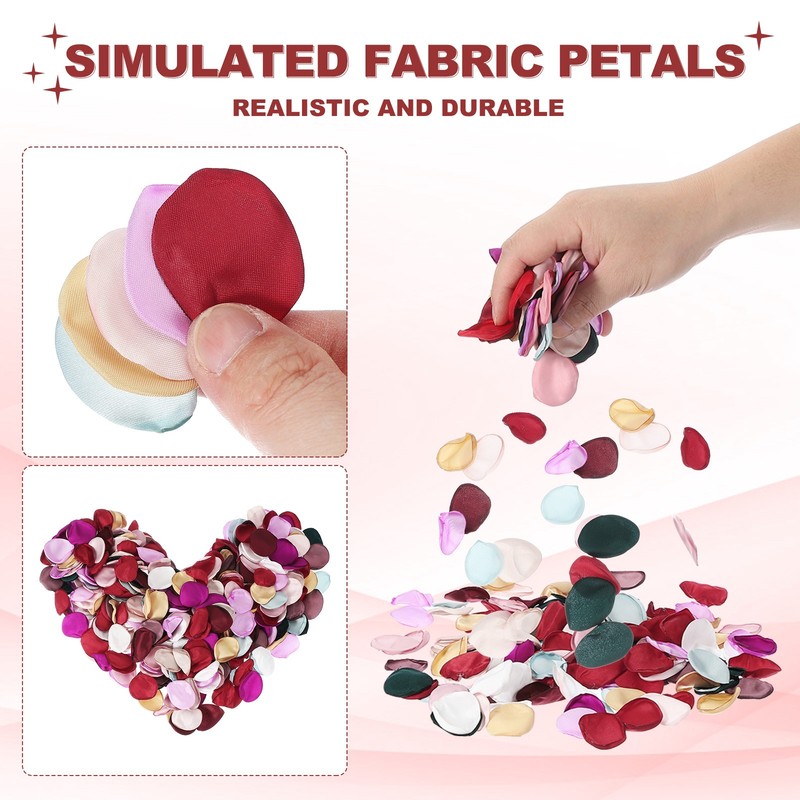 Fake Rose Petals, Artificial Petals for Wedding Proposal,Champagne Gold White gallery