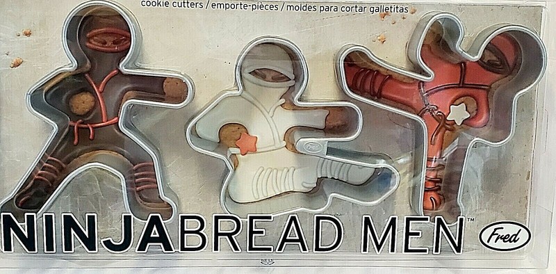 FRED NINJABREAD MEN NINJA COOKIE CUTTERS SET OF 3 FUN KARATE BAKING KIDS PARTY gallery