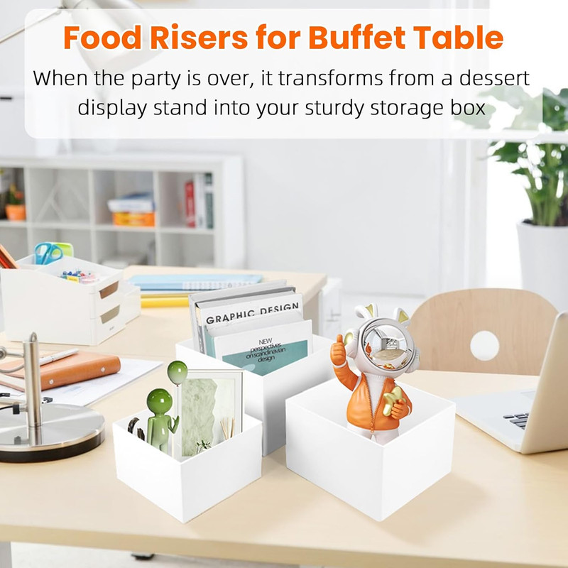 8 PCS Buffet Risers, Large Food Risers for Buffet Table, Dessert Table Display S gallery