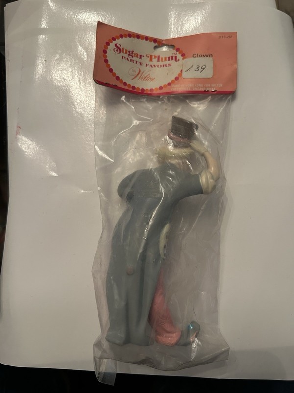 Vintage Sugar Plum Party Favors Cake Topper Clown Retro gallery