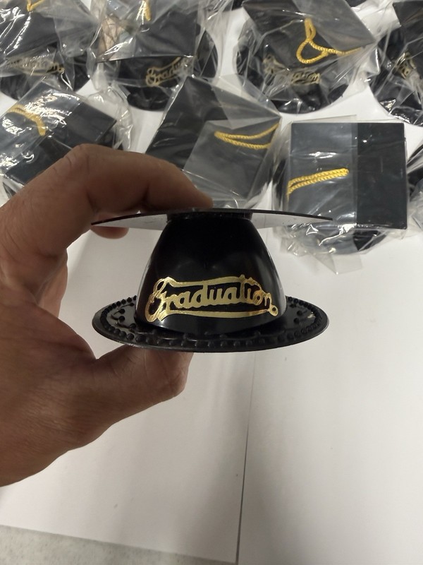 QTY 20 Vintage Black Cap Graduation Cupcake / Cake Toppers Decoration Party gallery