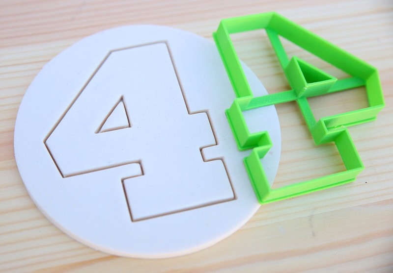 Number Four Digit 4 Cookie Fondant Cutter Cake Mould Large size 8cm Height gallery