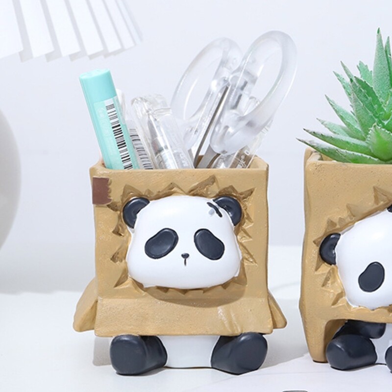 Cute Sitting Panda Shaped Hand-making Silicone Moulds for Succulent Planter Vase gallery