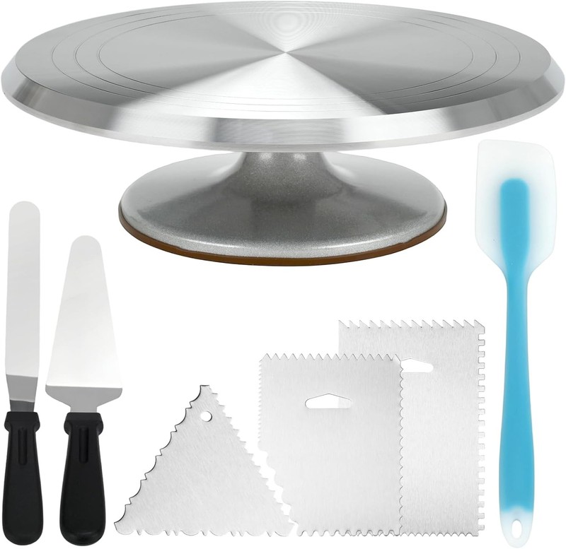 12 Inch Rotating Cake Stand Aluminium Revolving Cake Turntable Cake Decorating