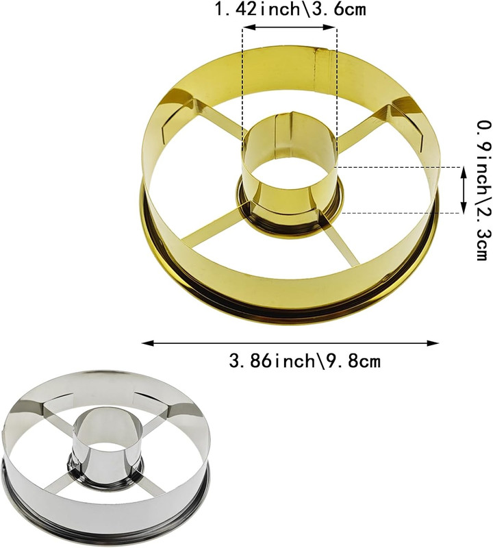 2 Pack Stainless Steel Doughnut Cutters Set - 3.86 Inch Professional Donut & Mou gallery