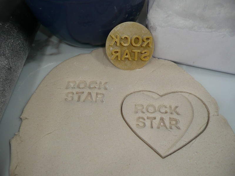 ROCK STAR CANDY HEART COOKIE STAMP EMBOSSER MADE IN USA PR5469 gallery